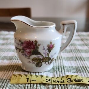 Miniature Creamer Rose Pattern Made In Japan GRT12 Collection By Grantcrest